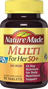 Amazon.com: Nature Made Multi For Her 50+ Tablets w. D3 ...