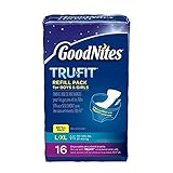 GoodNites TRU-FIT Refill Pack Disposable Absorbent Inserts for Boys & Girls L/LX - 16 CT - 3 Pack