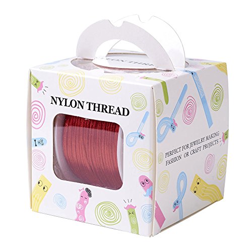 Pandahall 1 Roll 1mm x 100yards Red Rattail Satin Nylon Trim Cord Chinese Knot