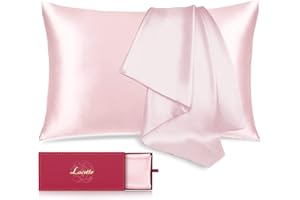 Silk Pillowcase for Hair and Skin,Lacette 22 Momme 6A Soft Mulberry Silk Pillow case with Hidden Zipper,600 Thread Count, Dual Side Silk/Wood Pulp Fiber Pillow Cover(Pink,Standard 20"x26",1 Pack)