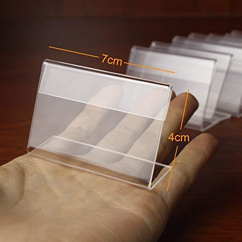 Mini Sign Display Holder Price Card Tag Label Counter Top Stand Case 7cm x 4cm (30)