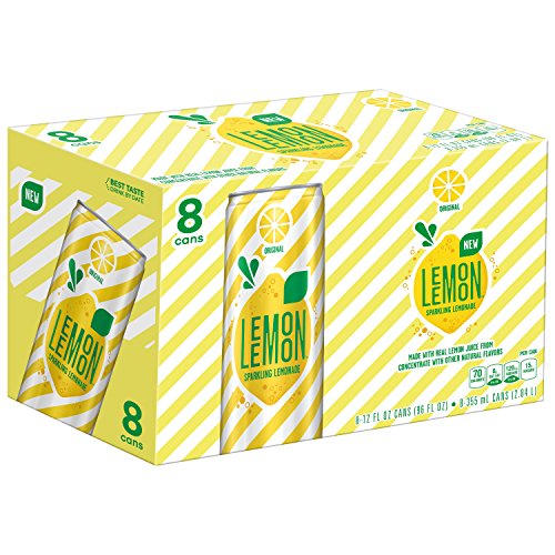 LEMON LEMON Sparkling Lemonade, Original, 12 Ounce, 8 Count