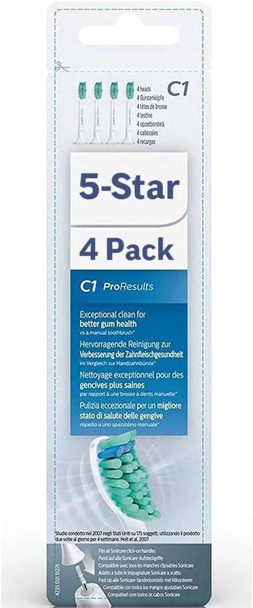 Photo 1 of 5-Star Compatible with C1 Sonicare Replacement Heads. Electric Toothbrush Heads Compatible with Sonicare Electric Toothbrush. 4 Pack, Blue