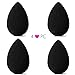 Beauty Junkees Blending Sponge: Black Makeup Blender 4Pc Set - Latex Free Makeup Sponges For Stippling Foundation, Highlighting, Contouring With Liquid, Creams, Powder Cosmetics