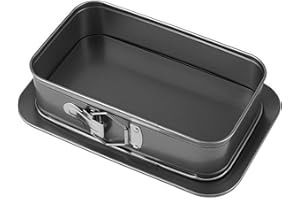 KoiLykke Rectangular Cake Pan with Removable Bottom, 28x18x6.5cm Carbon Steel Baking Tin Cheesecake Tiramisu Mousse, Dishwash