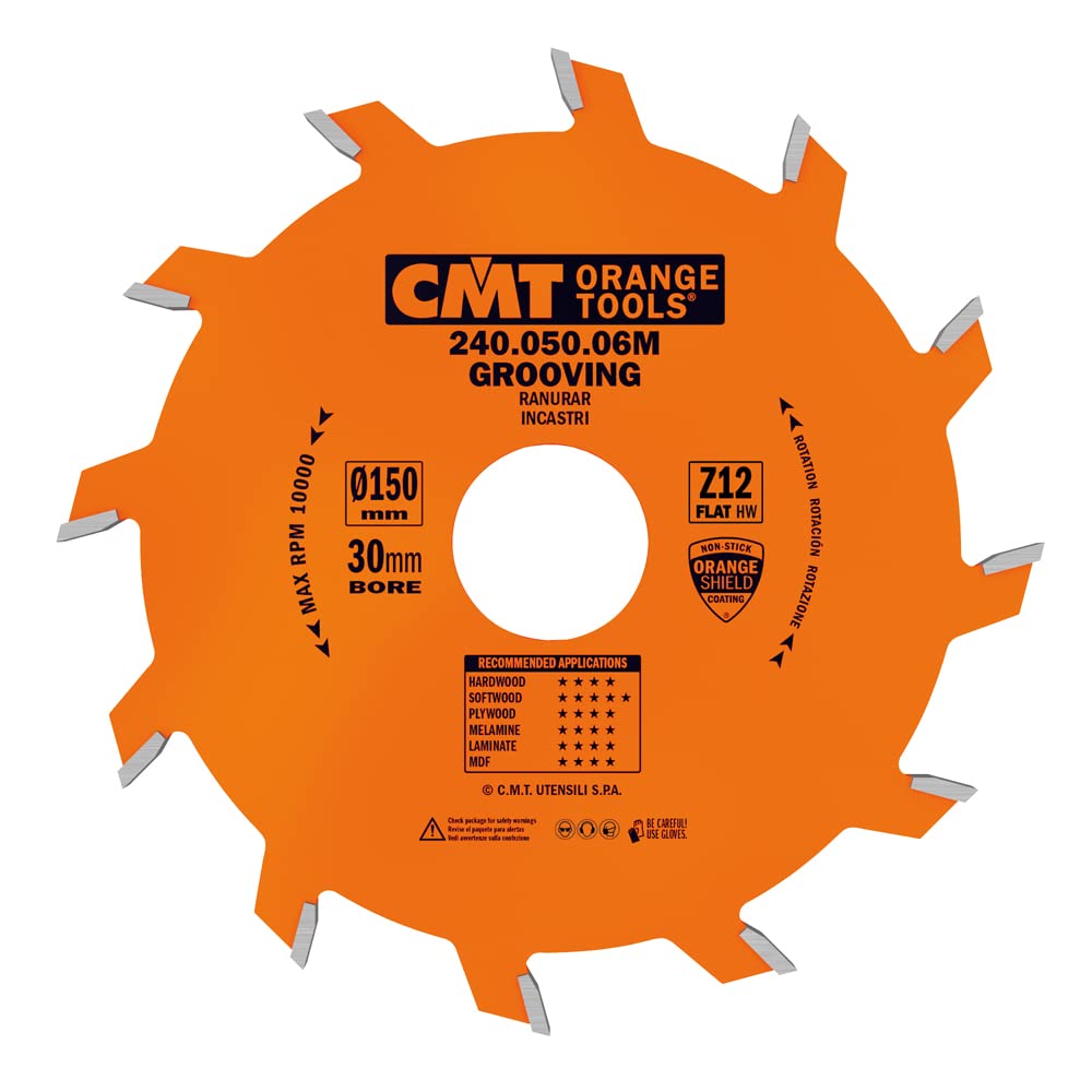 CMT Orange Tools 240.050.06M - Grooving Saw Blade 150X5X30 Z=12 Flat
