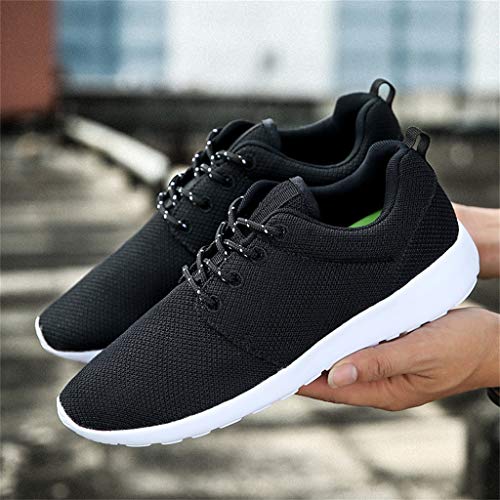 POPNINGKS Mens Walking Athletic Shoes, Comfort Casual Sneaker Trail Running Shoe for Men Tennis Baseball Racquetball Cycling White - Thumbnail 2