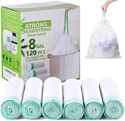 Hawnn Gallon Trash Bag 120 Count, Unscented Strong Drawstring