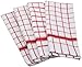 DII Basic Terry Collection Windowpane Dishtowel Set, 16x26, Red, 4 Piece