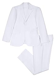 Mens White Suits Slim Fit 2 Piece Suit Set
