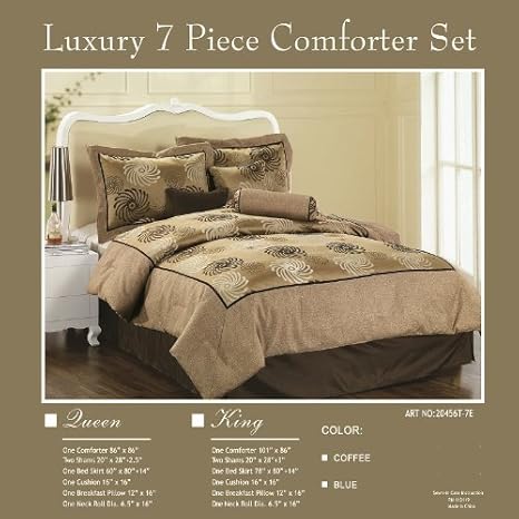 Queen Camel Quality Jacquard And Linen Design Comforter Bedding In A Bag Bedding Set Amazon Ca Home Kitchen