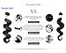 Connie Hair Brazilian Virgin Hair Body Wave 3 Bundles Grade 5A Unprocessed Human Weave Weft Mixed Length(10 12 14) Natural Black Total 300g