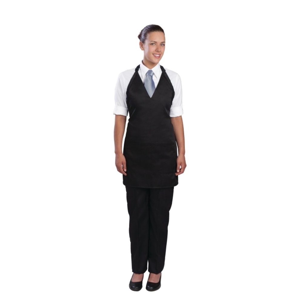 Chef Works A709 Unisex Polycotton Tuxedo Apron, Black, 698mm Width, 838mm Length