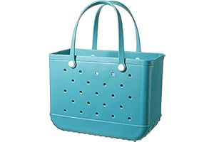 FXTNKYY Rubber Beach Bag，Washable Basket Waterproof Handbag，Generic Rubber Beach Bags Waterproof Bogg Bag (Blue)