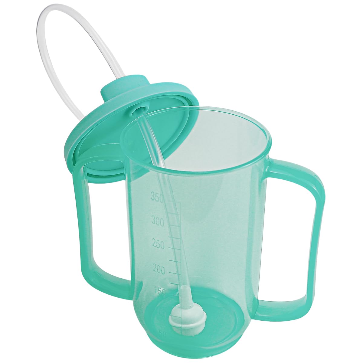 ZJIVQO Drinking Beaker Cup Beakers for Elderly Sippy Cup Bottle for Disabled Adults Mug Sippy Cup with Easy Grip Handles Anti Splash Spout and Travel Lid Bed Care Cup 450ml