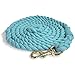 Intrepid International Horse Tack - Heavy Duty Cotton Rope Lead Ropes for Horses, with Durable Brass Trigger Snap, Attaches to Halter or Harness, Soft and Comfortable Grip - Teal, 10 Feet
