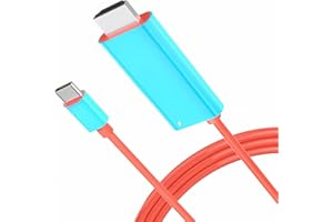 JUSEISIN for Nintendo Switch USB C to HDMI Cable to TV Adapter Portable Dock for Nintendo Switch NS/OLED, Travel, TV Projection Screen, 4K HD, 6.5FT Charging Cord