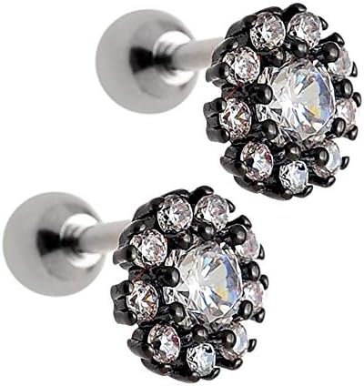 Mutreso16G Ear Cartilage Barbell Helix Earlobe Studs Earrings Piercings Jewelry (1 Pair)