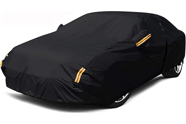 NEVERLAND Sedan Car Cover Waterproof Heavy Duty All Weather Protection Snow Anti-UV Windproof Outdoor Full Car Cover Fit for Automobiles BMW/Mercedes-Benz/Honda（for Car Size:183''L x 70''W x 59''H）