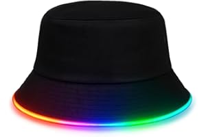 House Of Rave LED Bucket Hat - Neon Rave Accessory & Festival Outfit - Light Up Rave Bucket Hat for Men, Women