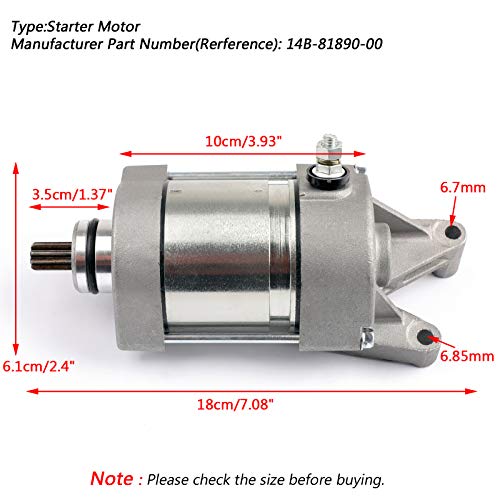 Artudatech Starter Motor Engine Starting 14B-81890-00 For Yamaha YZF R1 R1 2009-2014 2012