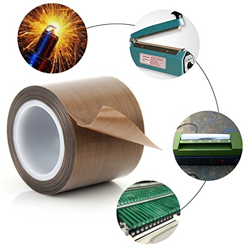 Teflon Adhesive Tape Vacuum Machine Sealing Tape PTFE Coated Fiberglass Tape ( 2 inch x 11 yards )