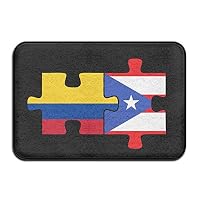 SPXUBZ Colombia Puerto Rico Flags Puzzle Non Slip Entrance Rug Outdoor/Indoor Durable and Waterproof Machine Washable Door mat Size:23.6x15.7 inch