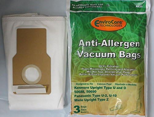 Vacuum Cleaner Bags 6 KENMORE 50688 50690 UPRIGHT PANASONIC U-2, U-10, CLOTH VACUUM BAGS