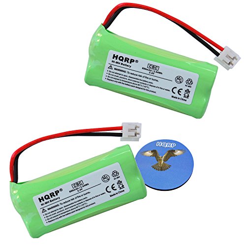 HQRP 2 pack Phone Battery compatible with VTech DS6322-3 / DS 6322-3, DS6322-4 / DS 6322-4 Cordless Telephone + Coaster