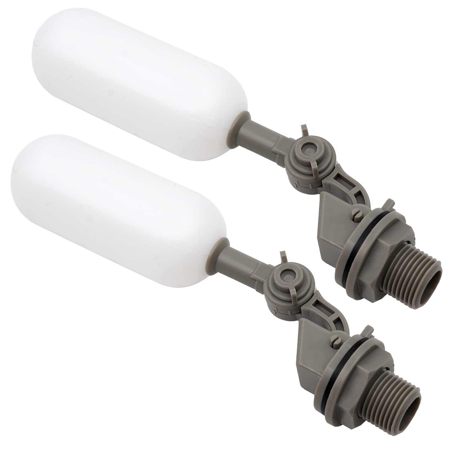 2 PCS Water Float Ball Valve Shut Off 1/2 Inch Automatic Fill Feed Humidifier Water Tank Pond Float Tank Mount Fish Aquarium Cattle Waterer Trough Replacement Valve with Adjustable Arm (1/2")