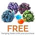 Modern Skin Labs  Loofah Shower Pouf Pack with 4 Mesh Sponge Scrubbers and Hanging Hooks