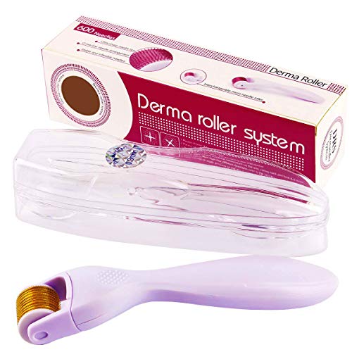 Best Derma Roller Microneedle Kit 0.3mm to Make Face and Body Beautiful, Smoother, More Youthful. Amazing Skin Care Microneedling, Microdermabrasion Roller For Home Use with 600 Titanium Micro Needles