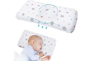 IMENORY Sleeping, 2024 New Upgrade Soft and Cozy Baby Pillow Made of Premium Memory Foam and Organic Cotton Cover 17"X10"