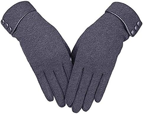 Sunne Womens Touch Screen Gloves Warm Lined Thick Warmer Winter Texing Driving Gloves Gray