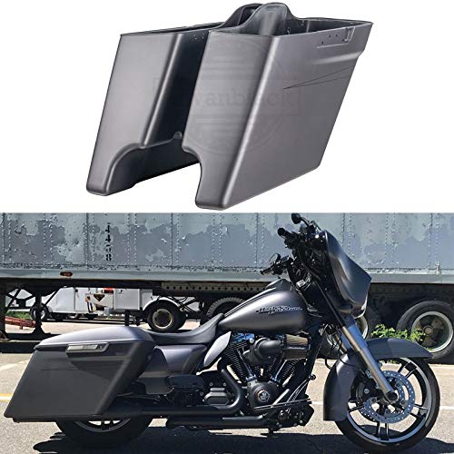 Advanblack Charcoal Denim 4 1/2" Extended Saddlebags Stretched Bags Bottoms Fit for Harley