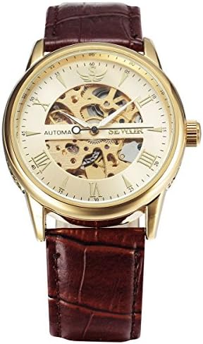 Men, mechanical watches, automatic, casual, personality, PU leather, M0234