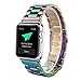 HUANLONG Solid Stainless Steel Band Compatible with Apple Watch 49mm 45mm 44mm 42mm 41mm 40mm 38mm, Metal Strap for iWatch Series Ultra/Ultra2/9/8/7/6/5/4/3/2/1 SE Women and Men(Colorful 38mm/40mm/41mm)