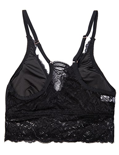 Womens-Marilyn-Monroe-Lace-Racerback-Padded-Bralette-Black