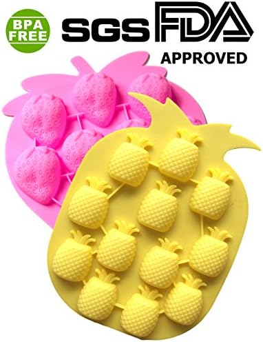 PERNY Strawberry Molds &amp; Pineapple Molds, Nonstick Silicone Candy, Chocolates, Soap Mold
