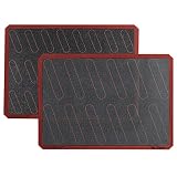 Silicone Eclair Baking Mat - Set of 2 Half Sheet 11 5/8" x 16 1/2" - Non Stick Micro Perforated Silicon Liner by Velesco