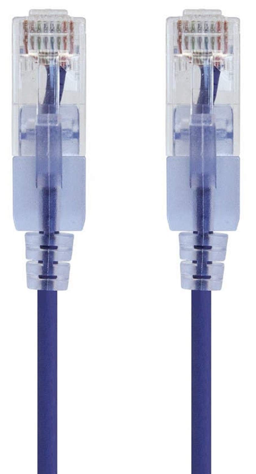 Monoprice - 116323 SlimRun Cat6A Ethernet Patch Cable - Snagless RJ45 UTP Pure Bare Copper Wire 10G 30AWG 3ft Purple 10-Pack