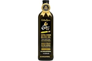 Golden Spoon Premium Extra Virgin Olive Oil 1L - Gold Medal Winner - Low Acidity (0.18%) – Cold Pressed from Chemlali olives 