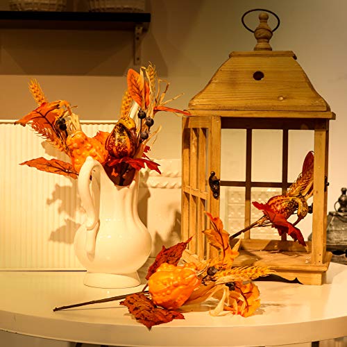 Valery Madelyn Fall Decorations, 4 Packs Fall Artificial Picks with Gourd and Leaf for Home Decor, Harvest Decor,Crafting and Displaying - Thumbnail 5