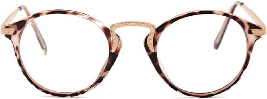 Women's JTS9187 Engraved Metal Temple Round Eyeglasses Small Size