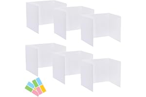 BCABO 6 Pack Privacy Shields for Student Desks, Privacy folders for Student Testing Desk dividers- Includes Extra Labels