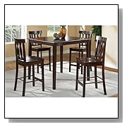 Counter Height Dining Sets 5pc Counter Height Dining Set Tangled Circle Chair Back in Dark Cherry