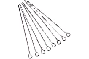 AGCFABS 200pcs Eye Head Pins 20 25 30 35 40 45 50 mm Eye Pins Findings for DIY Crafts Necklaces Bracelets Earrings Jewelry Making Jewelry Accessories Supplies (Gun Black, 45mm(1.77inch)*200pcs)
