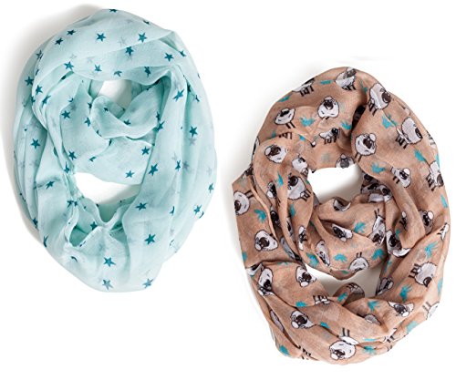 Kids Infinity Scarf Lightweight Toddler Girls Loop Scarves for Women Boys by A Sund (pair5)