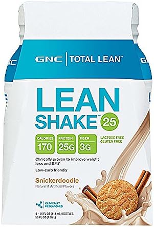 GNC Total Lean Lean Shake 25 Snickerdoodle 4 bottles