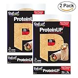 Flatout ProteinUP Flatbread Red Pepper Hummus - 5 Wraps (2 Pack), Includes MaxGain's Clean Eating/High Protein Meal Plan E-Book